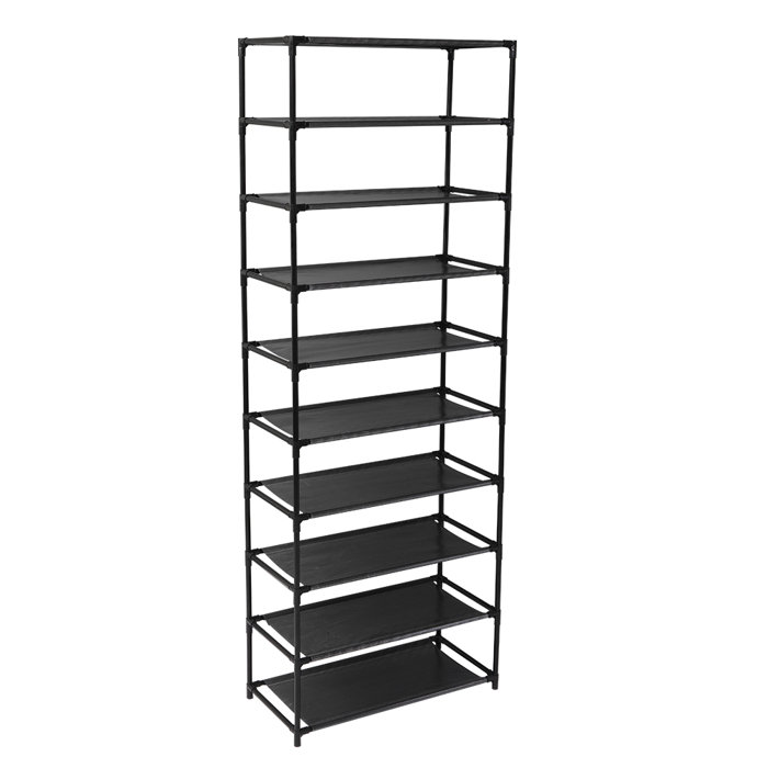 Rebrilliant 30 Pair Black Metal/Fabric Shoe Rack & Reviews Wayfair